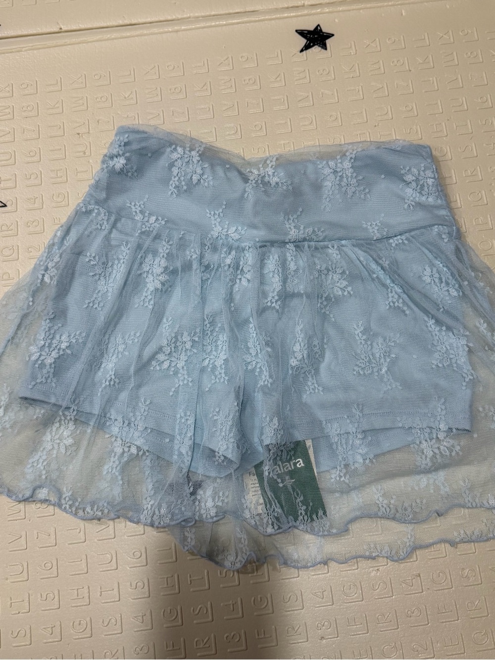 Alara Light Blue Lace Layered Skort
